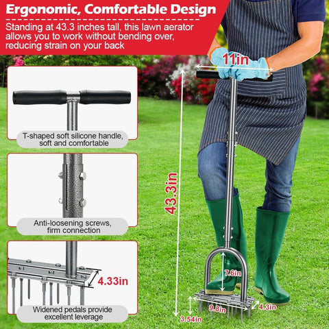 Fologtoo T-grip foot pedal provides maximum leverage with minimal effort.