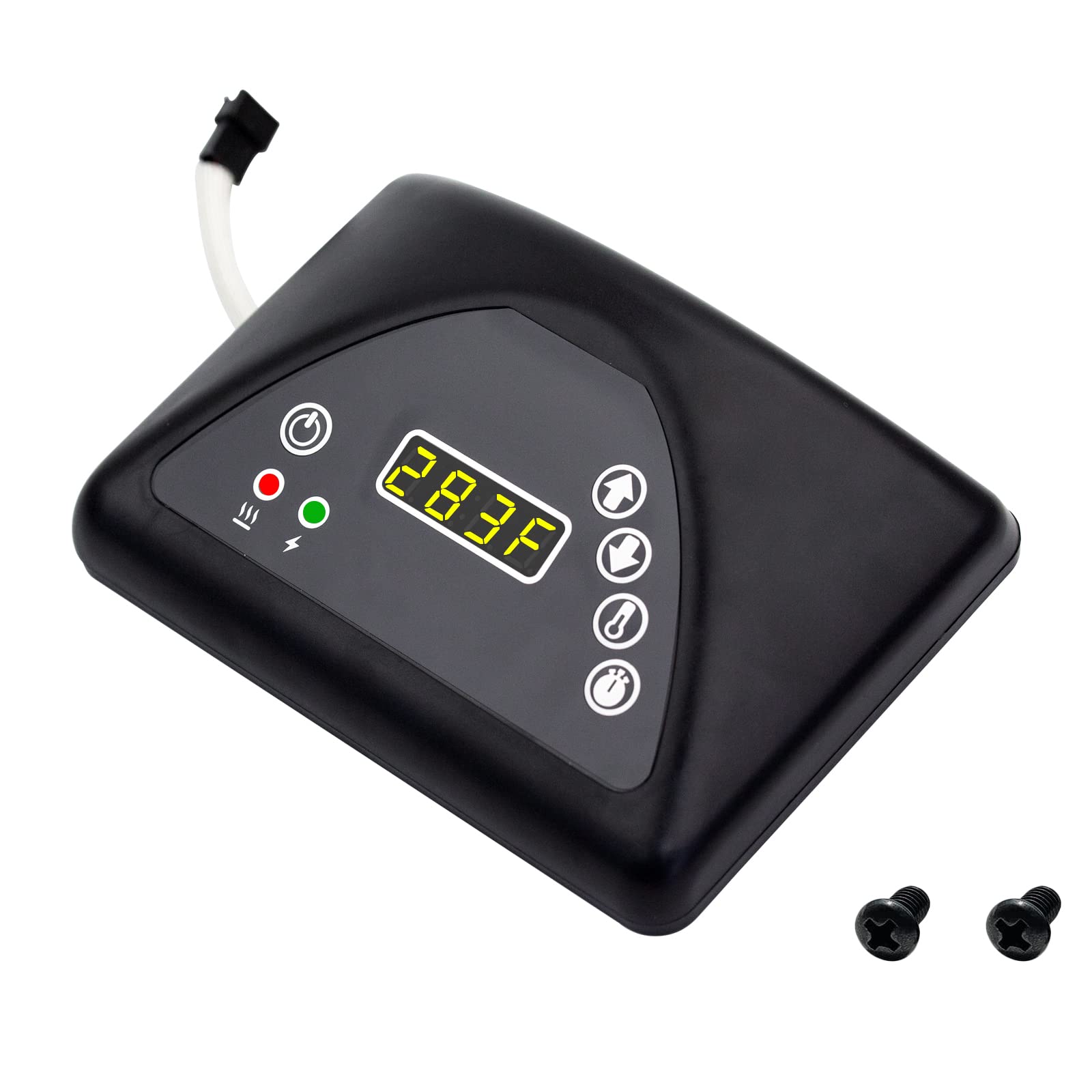 Folosem digital control panel on Masterbuilt smoker front view for precise temperature monitoring.