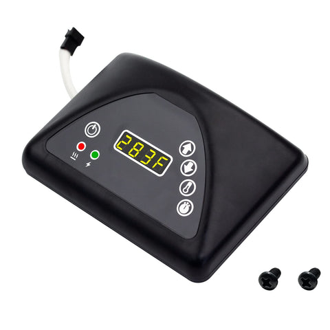 Folosem digital control panel on Masterbuilt smoker front view for precise temperature monitoring.