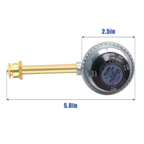 folosem grill regulator valve side view shows extended tubing for safety