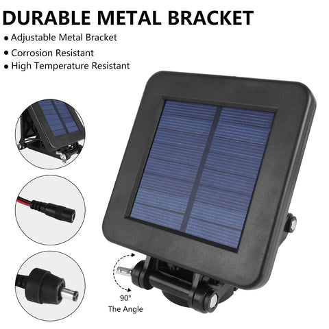 Folwerpk outdoor-ready 6V solar panel powering a battery in the field