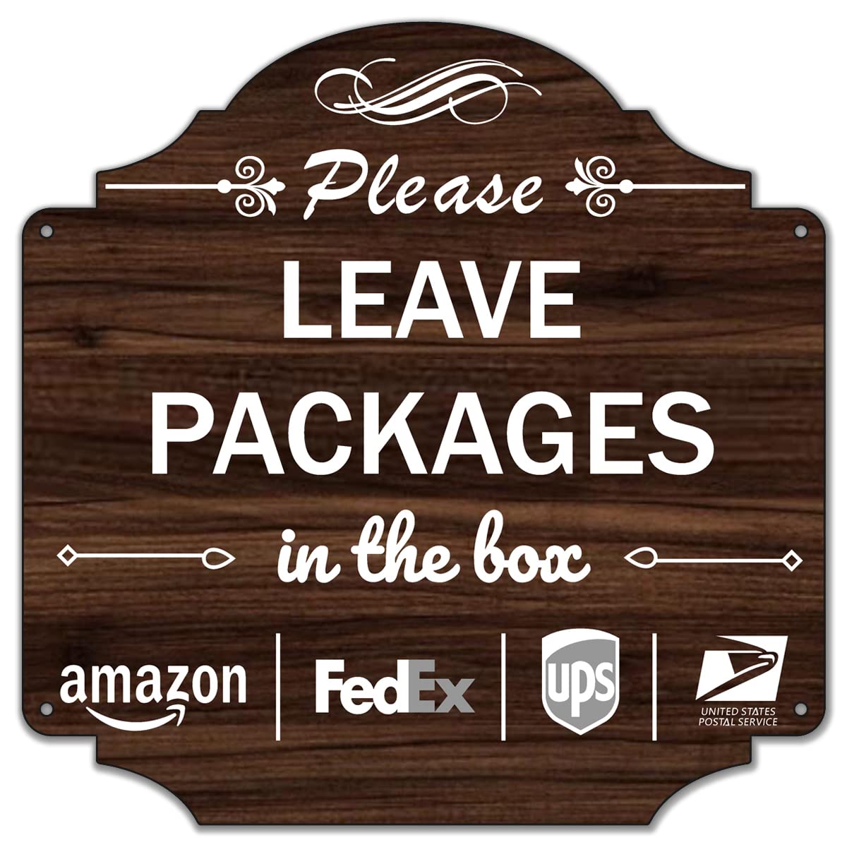 Folyming delivery sign front view clearly communicates where to leave packages outdoors