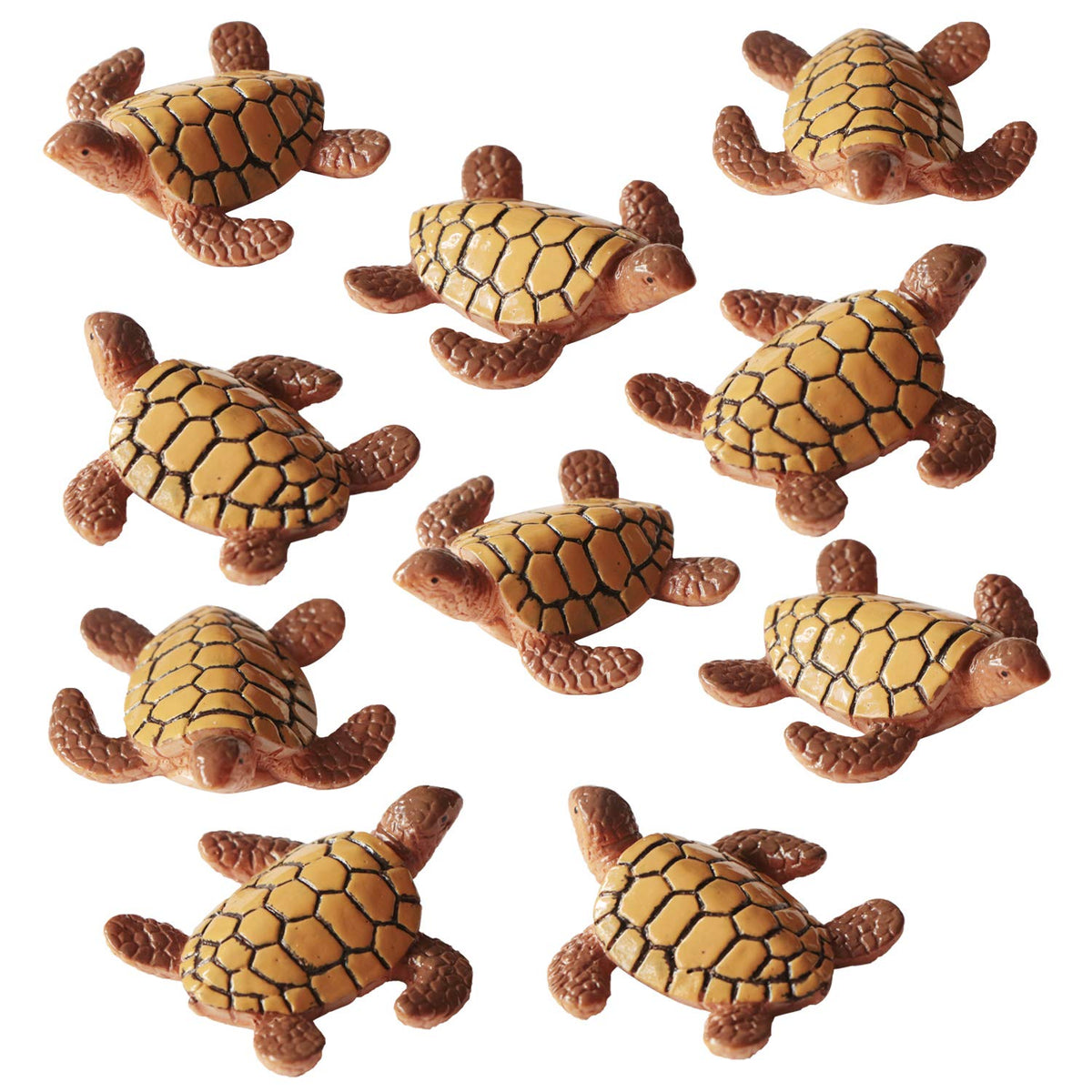 Folytiy sea turtle miniature figurine closeup for tiny garden accents in terrariums.