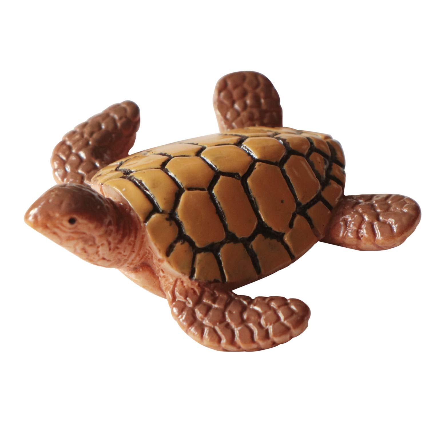 Folytiy sea turtle miniature figurine enhances dollhouses with coastal detail.