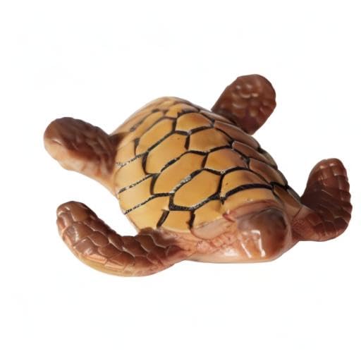 Folytiy sea turtle fairy garden figurine decorating a mini coastal scene.