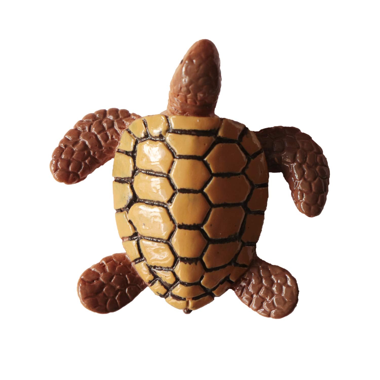 Folytiy sea turtle miniature figurine in a moss landscape display for ambience.