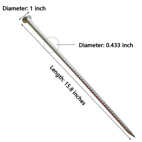 FOMMEN rebar stakes 16-inch side profile highlighting sturdy construction.