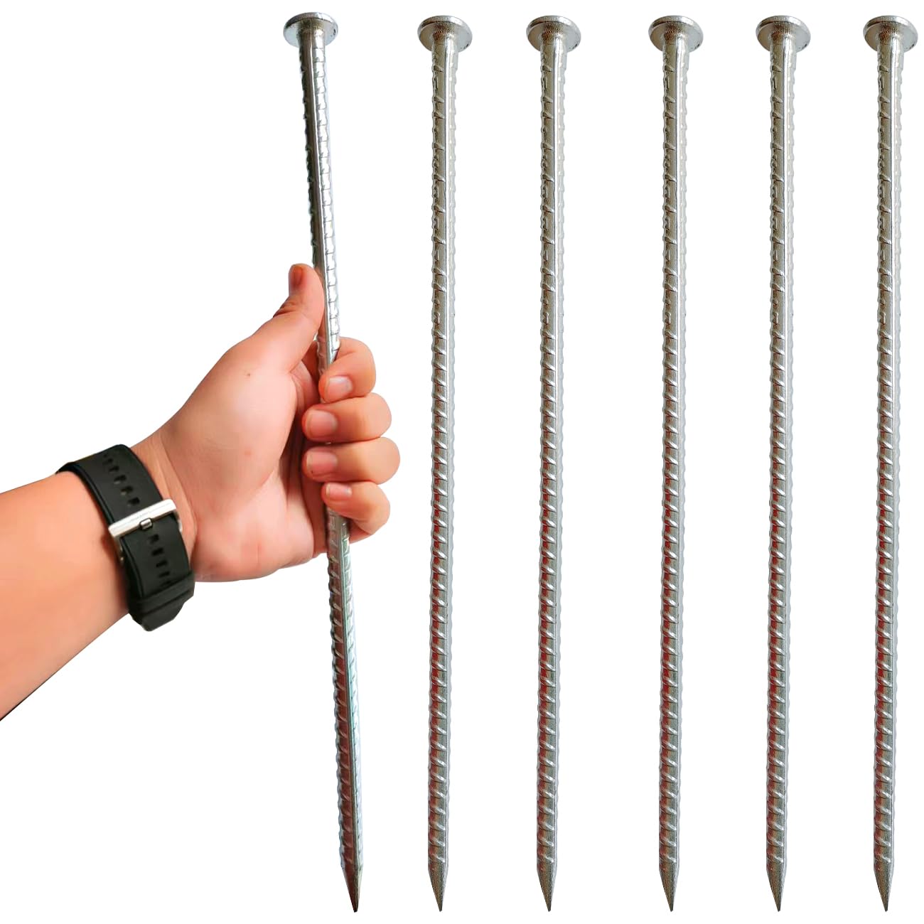 FOMMEN rebar stakes 16-inch top view showing secure anchor surface.