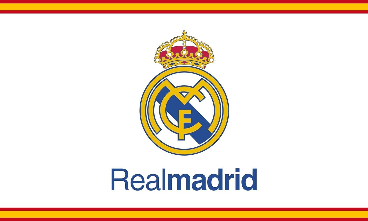 FOMSTOREG Real Madrid banner designed for outdoor use in various weather conditions.
