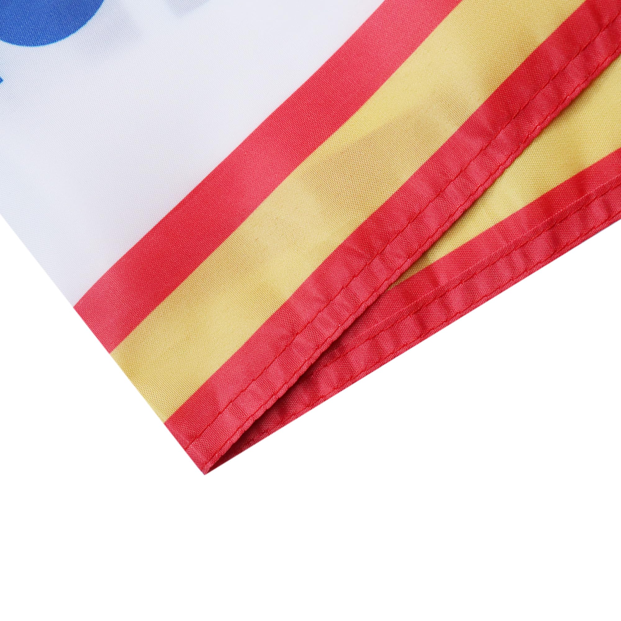 FOMSTOREG Real Madrid crest flag close-up highlighting the iconic logo.