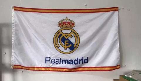 FOMSTOREG Real Madrid flag with two brass grommets for easy hanging.