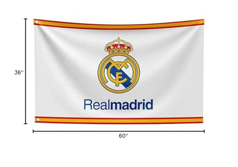 FOMSTOREG Real Madrid flag wall-hanging ready to brighten any room.