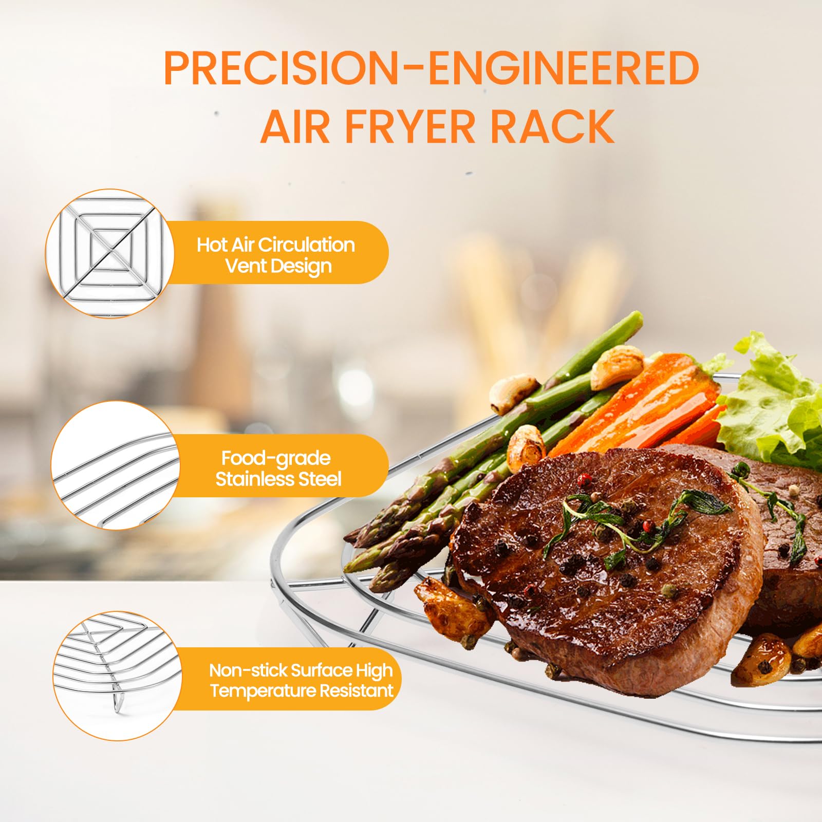 Fondpen rack promotes high-efficiency air circulation for uniform cooking.