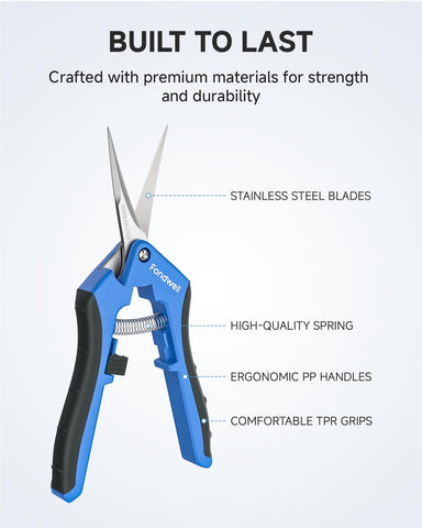 Fondwell pruning shears 6.5-inch bonsai pruning close-up demonstrates accuracy for shaping delicate trees.