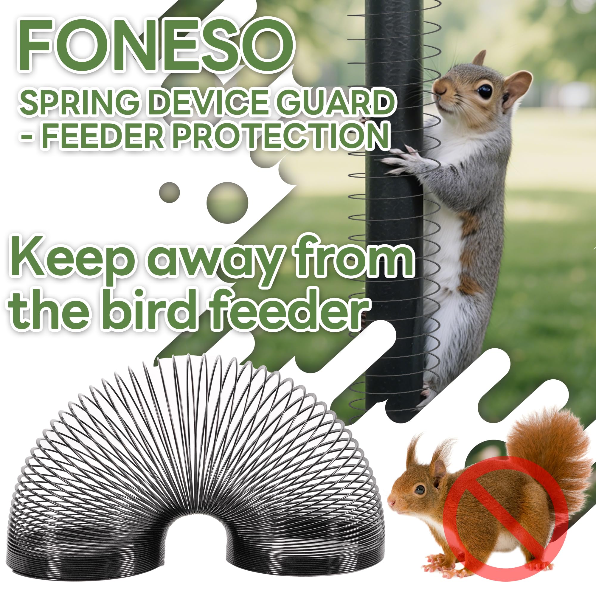 Foneso baffle guard deters rodents from feeder access