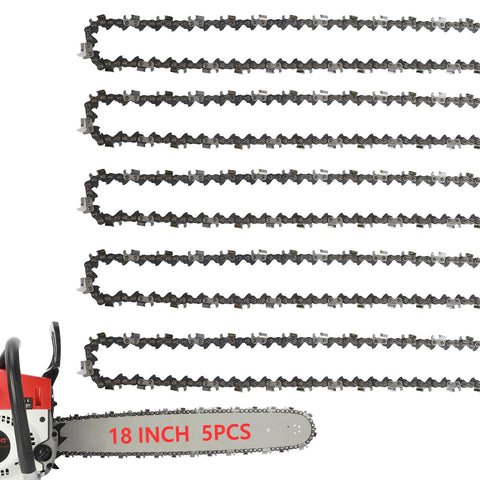 FONLOYEN 5-Pack 18-inch chain with 3/8 pitch and 62 links for broad compatibility