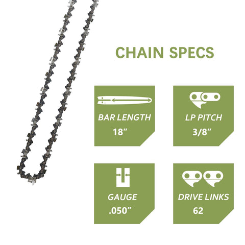 FONLOYEN low-kickback chain design reduces fatigue during long cutting sessions