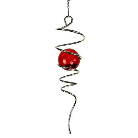 FONMY gazing ball stainless steel spiral tail, weather resistant for indoor and outdoor display.