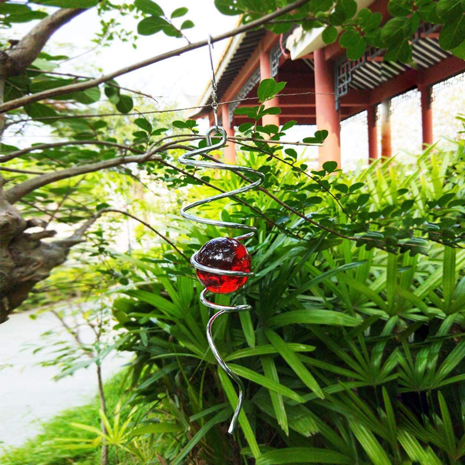 FONMY silver red glass ball adds visual illusion of dancing light in any space.