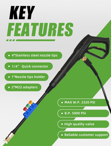 FOOCO stainless steel nozzle tips provide durable, corrosion-resistant performance for tough cleaning tasks