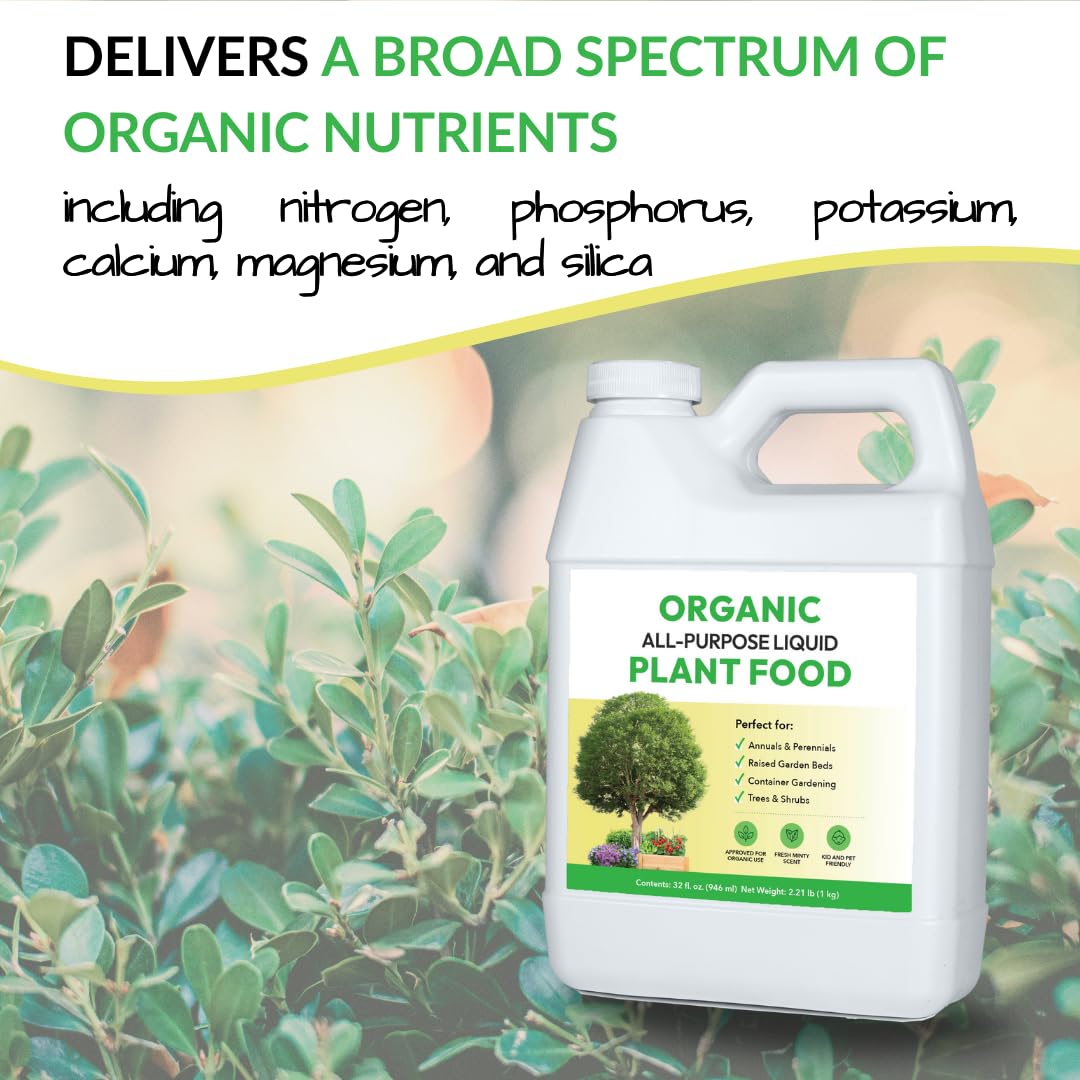 FOOP Organic All-Purpose Liquid Plant Food in a garden bed boosts vigor.