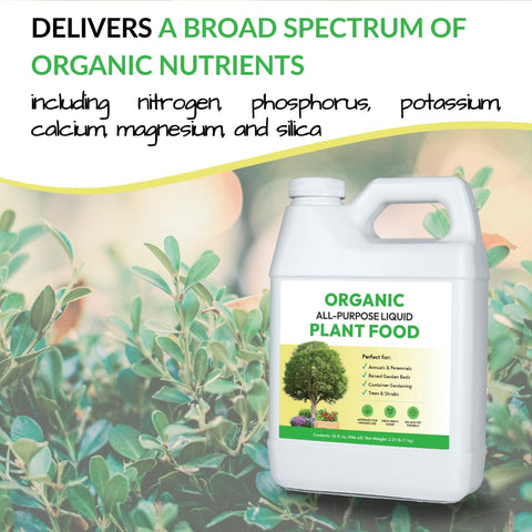 FOOP Organic All-Purpose Liquid Plant Food in a garden bed boosts vigor.
