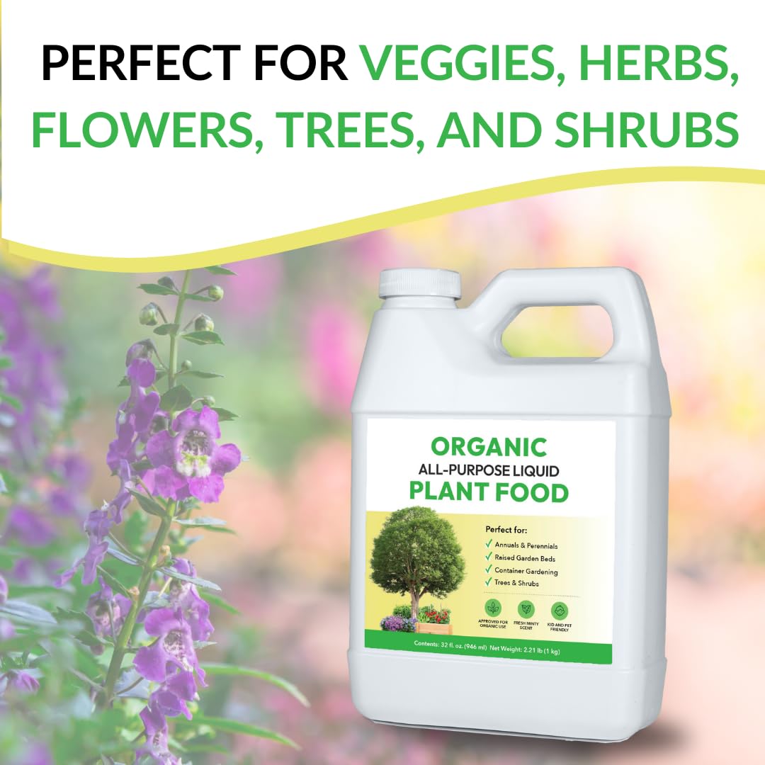 FOOP Organic All-Purpose Liquid Plant Food pour for quick, even garden feeding.