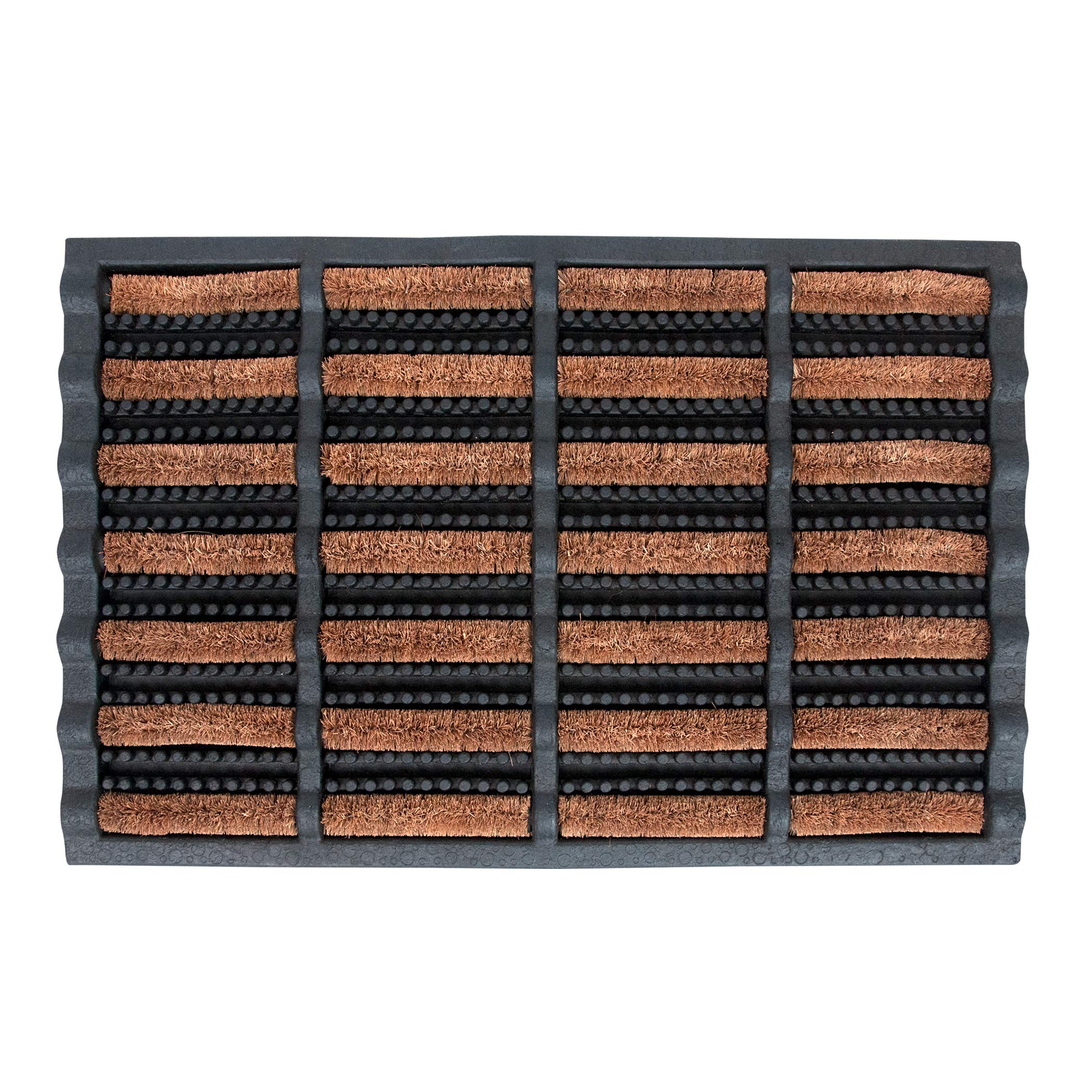 FOOTMATTERS Ninamar mud scrubber tray mat front view, 24x16 inches, removes mud before entry