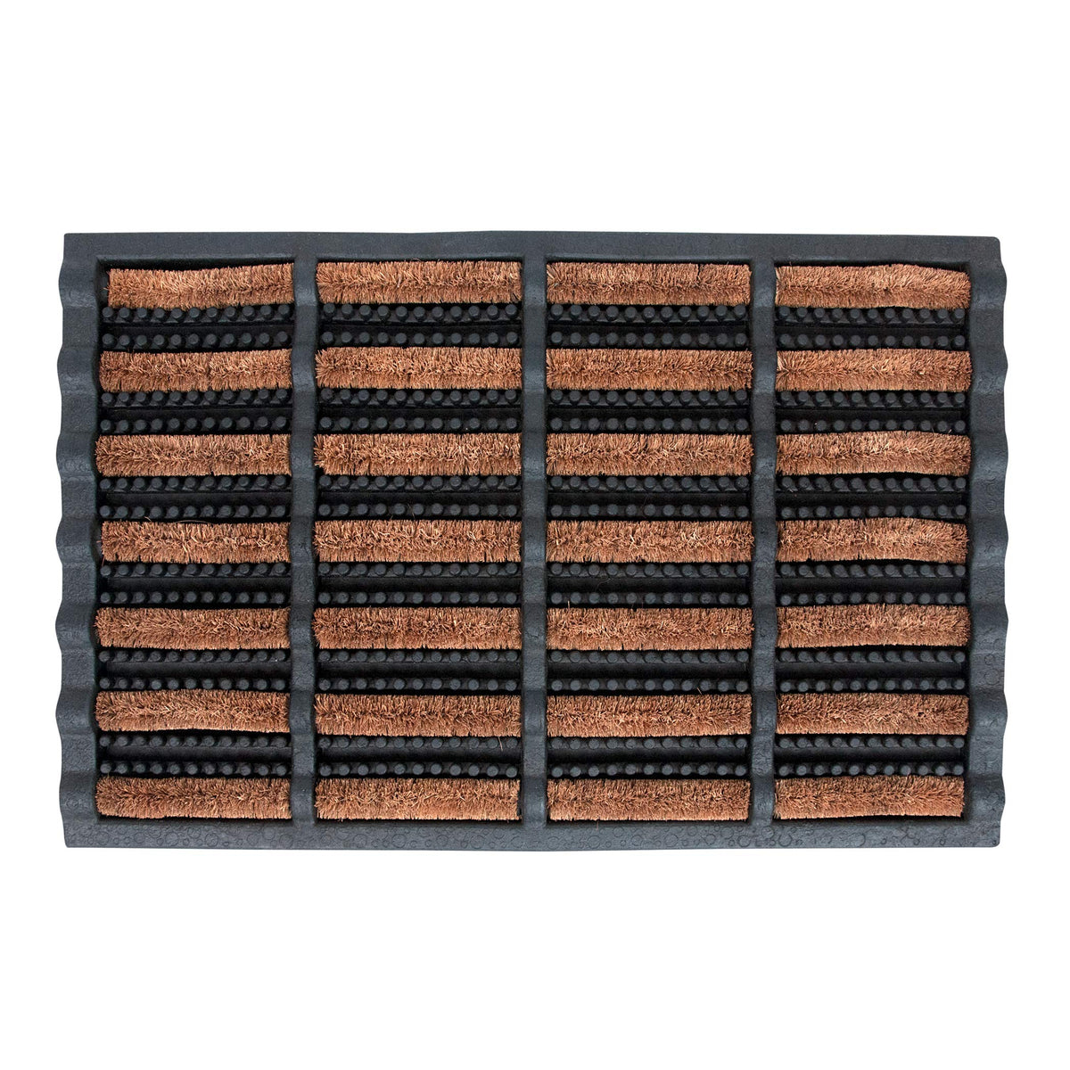 FOOTMATTERS Ninamar mud scrubber tray mat front view, 24x16 inches, removes mud before entry