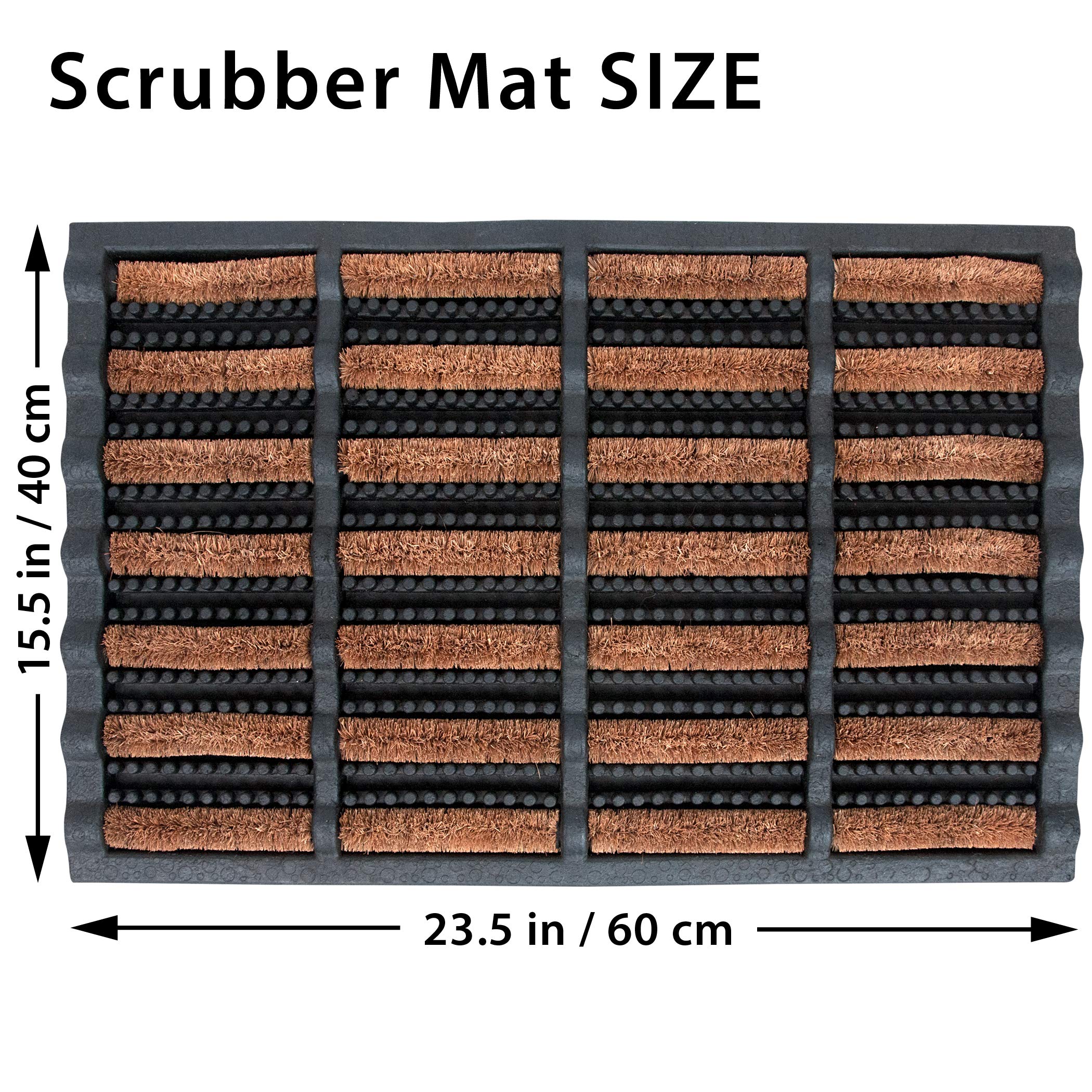 FOOTMATTERS Ninamar mud scrubber tray mat rubber base contains debris