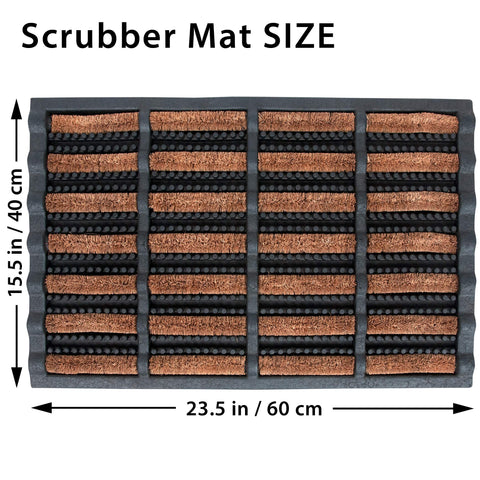FOOTMATTERS Ninamar mud scrubber tray mat rubber base contains debris