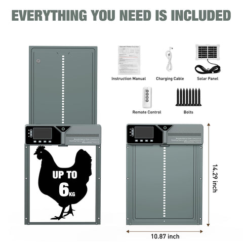 Fophop weatherproof-coop-door guards against rain and wind outdoors.