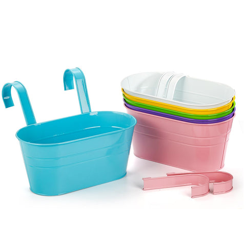 Foraineam pink hanging planter pots brighten spaces while ensuring soil stays ventilated.