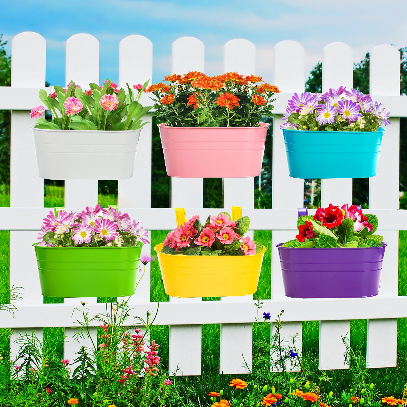 Foraineam purple hanging pots offer vibrant decor with good soil ventilation.