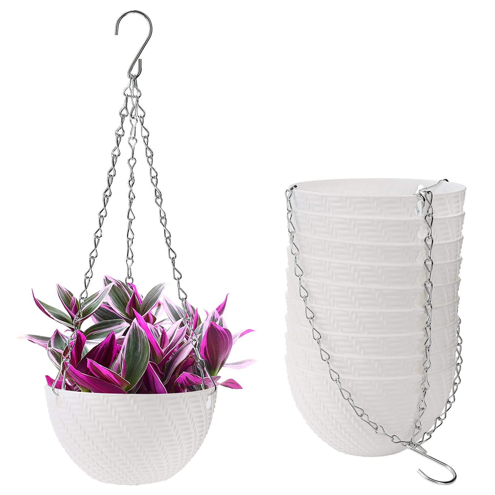Foraineam 6-inch hanging planter with self-watering insert for indoor plant care