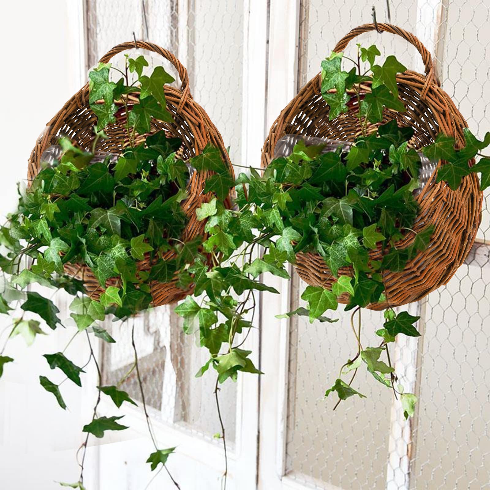 Foraineam hanging basket used as fruit organizer on kitchen walls for easy access.