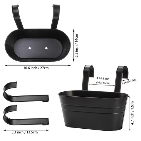 Detachable hooks provide flexible hanging options for walls and fences.