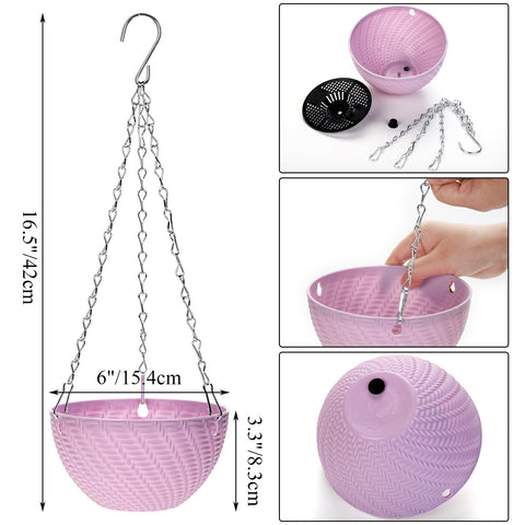 Foraineam 6in blue hanging planter enhances decor with moisture-friendly design