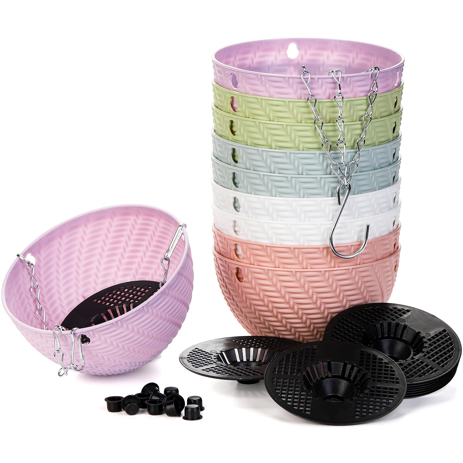 Foraineam 6in pink hanging planter combines flair with self-watering convenience