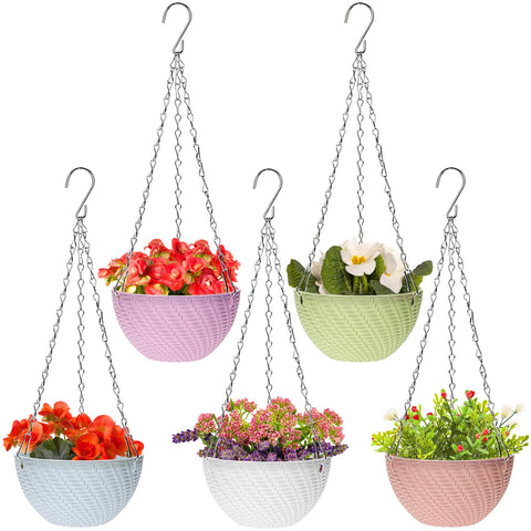 Foraineam 6in purple hanging planter with self-watering insert adds color and care