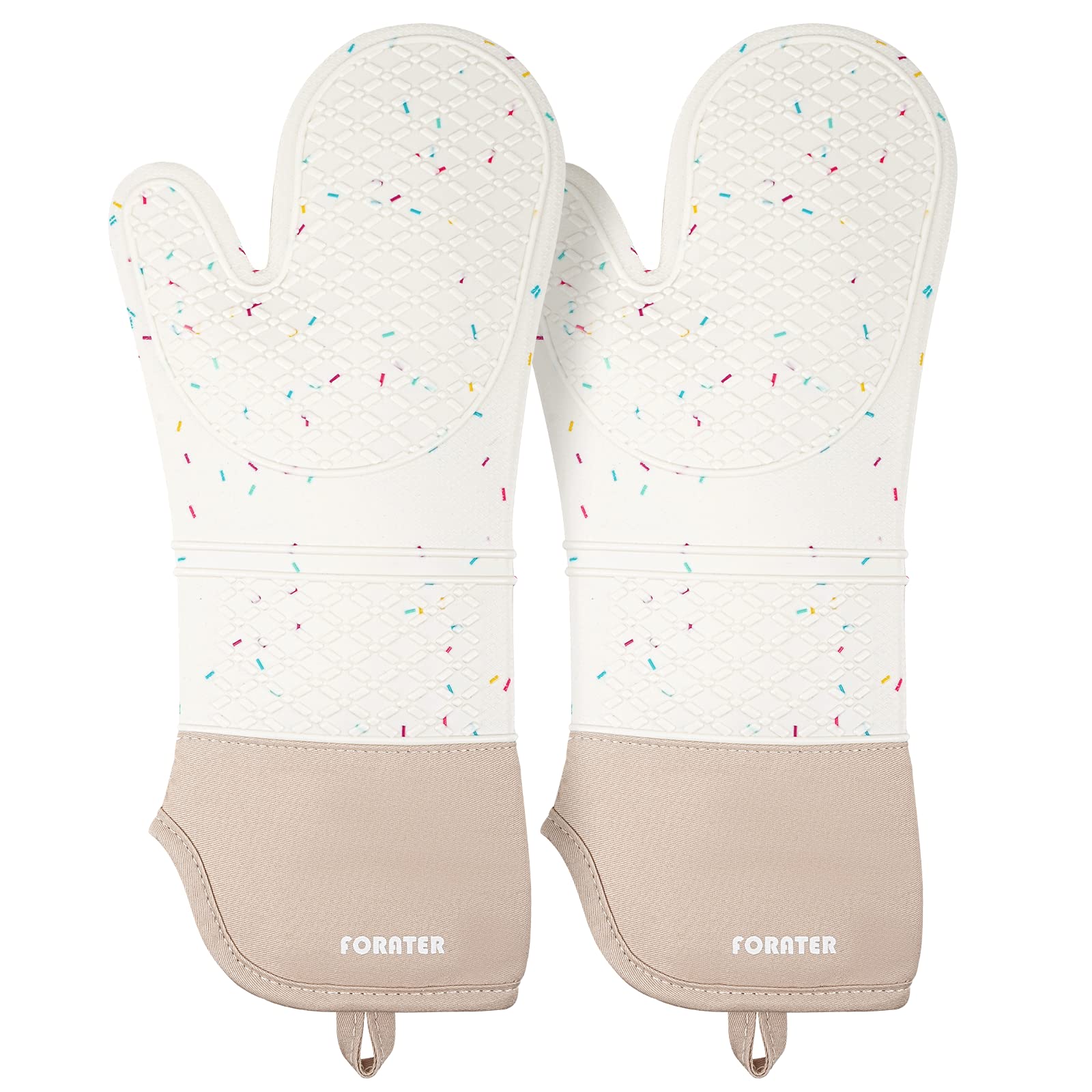 FORATER extra-long oven mitts provide 15-inch forearm protection for hot oven tasks