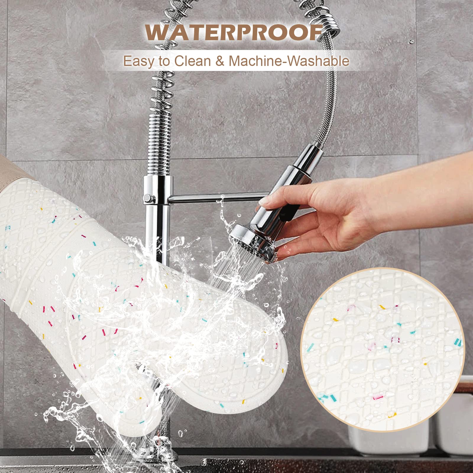 FORATER oven mitts are machine washable for quick cleanup