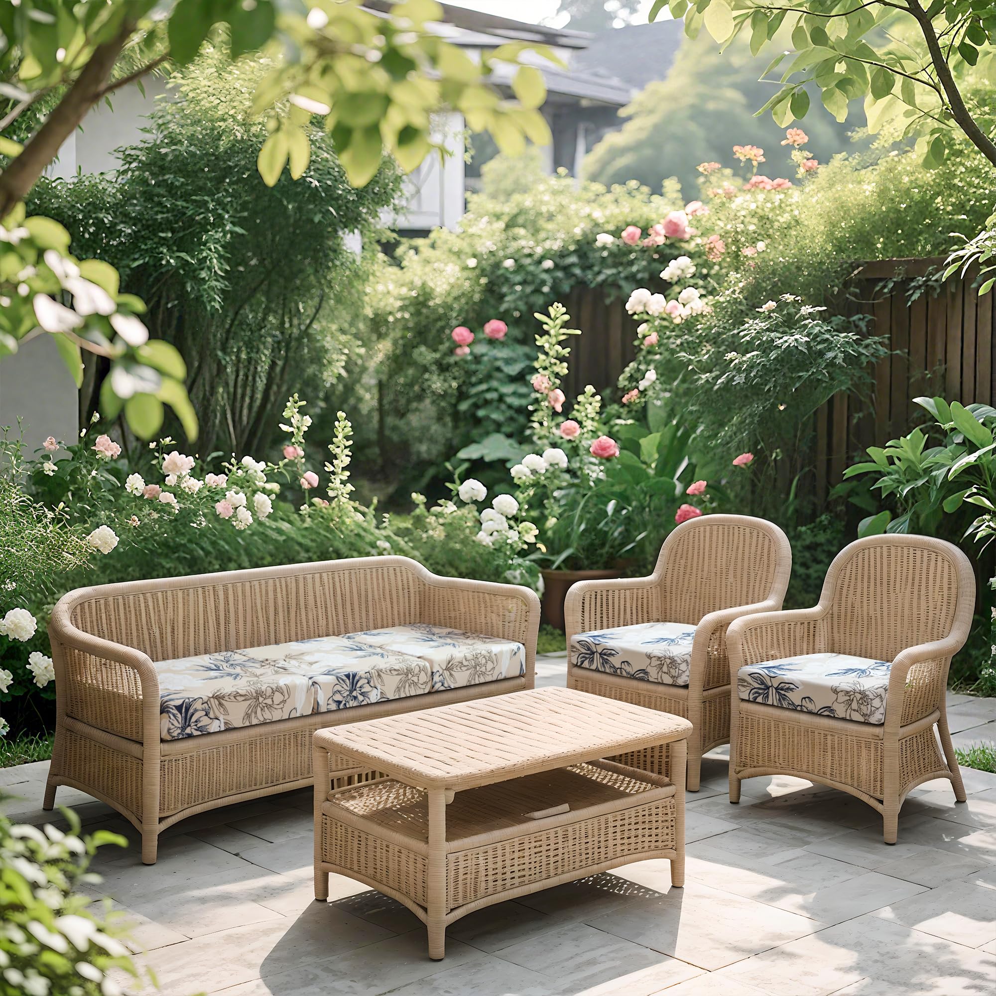 FORCHEER color-fast floral cushions for enduring patio décor.