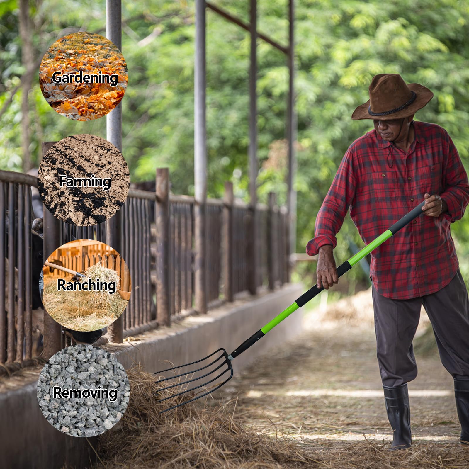 FORCOLID heavy-duty steel tines handle mulch and soil tasks
