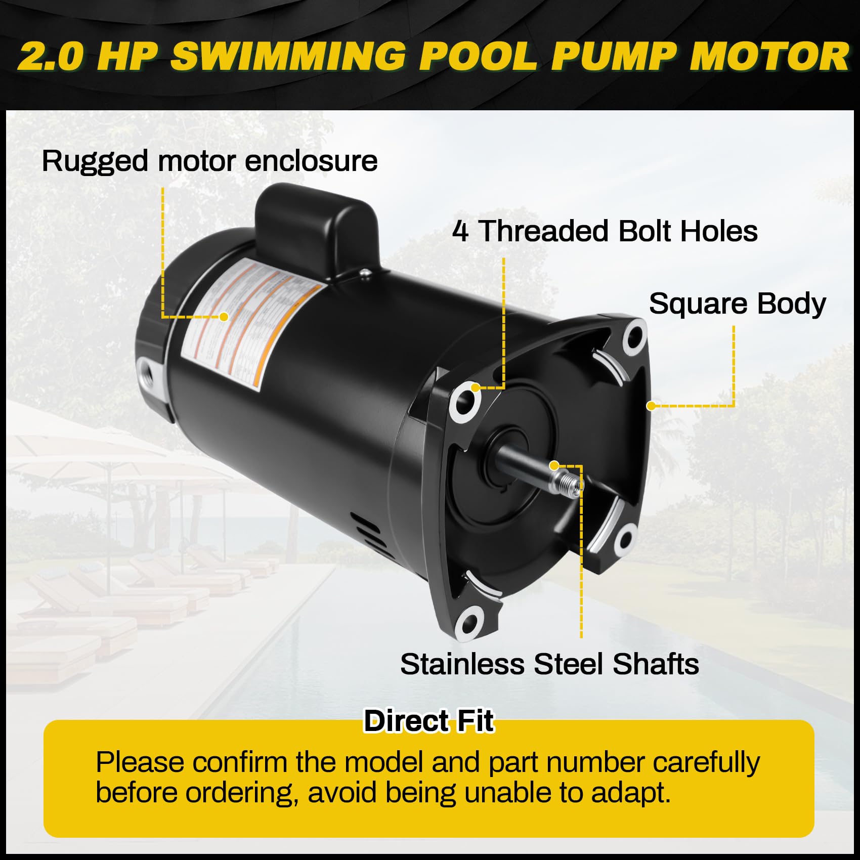 FOREBEN 2HP pool motor cooling system supports stable operation