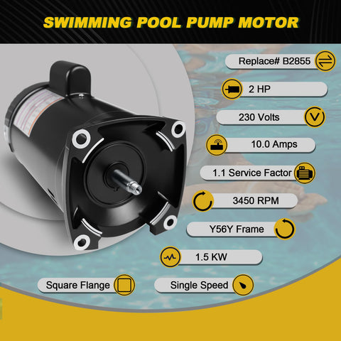 FOREBEN 2HP pool motor terminal block detail enables straightforward wiring