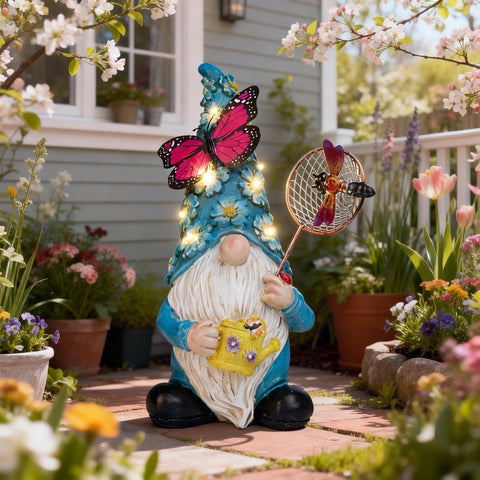 Foreby gnome garden statue compact size suitable for steps, borders, or porch.