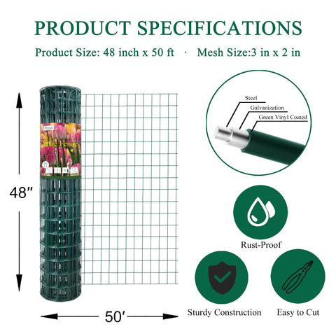 FOREHOGAR 16ga vinyl-coated fence offers lightweight, easy installation for quick yard setup.