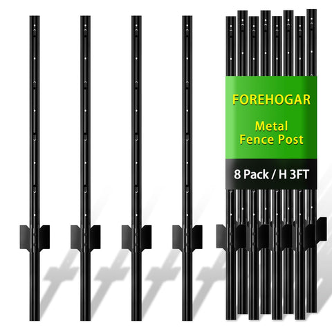 FOREHOGAR 3 ft metal fence post — durable support for wire fences.