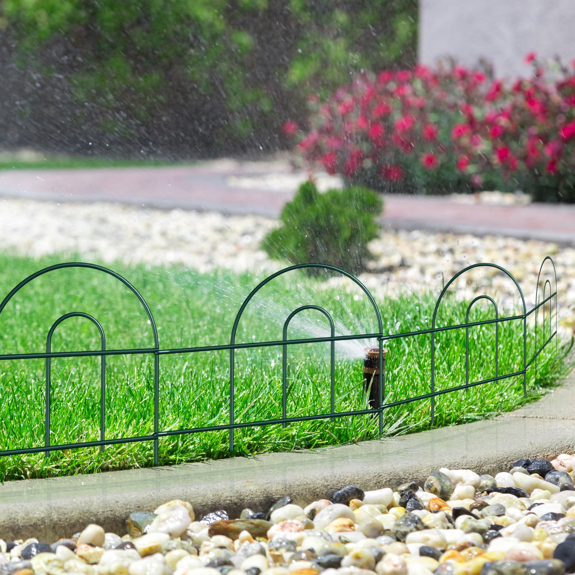 FOREHOGAR arch-design garden fence adds ornamental style while marking plant beds.